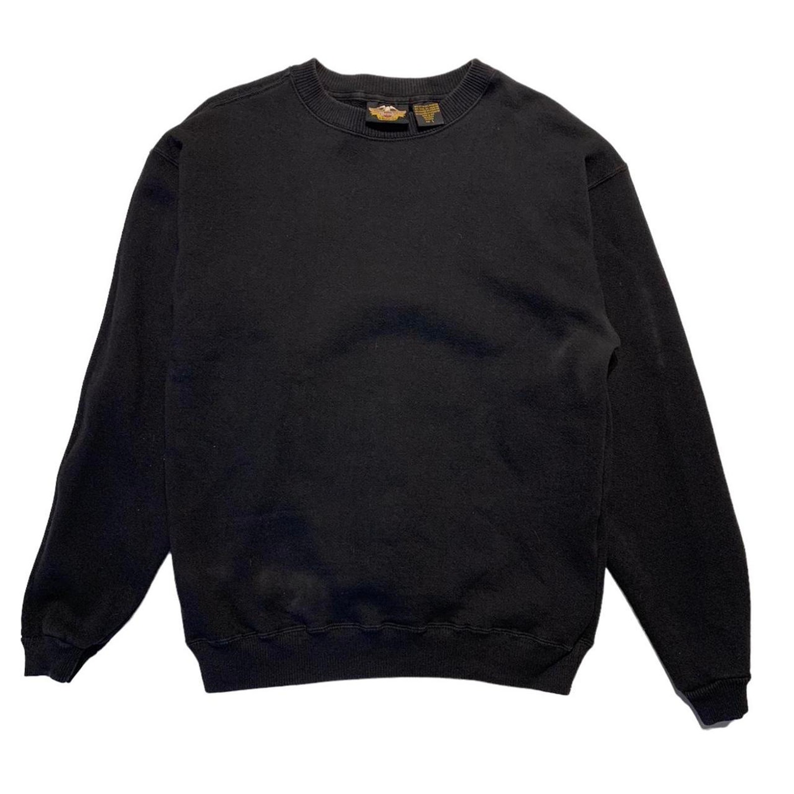 Harley Davidson 90s Vintage Usa Made Blank Black Crew Neck Sweatshirt Large